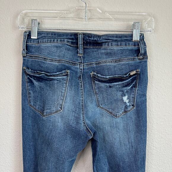 Special A Skinny Jeans Junior's 3 Mid Rise Distressed Stretch Denim Medium Wash - Picture 5 of 8